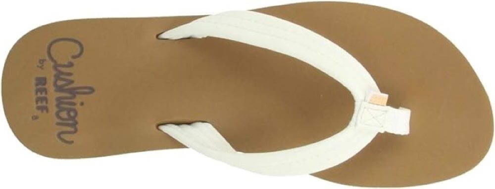 white brown flipflops