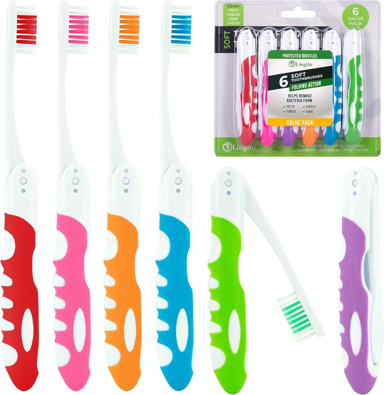 6 packs of colorful compact tootbrush