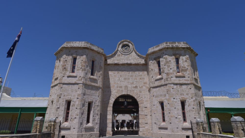 concrete building know as the  Fremantle Prison