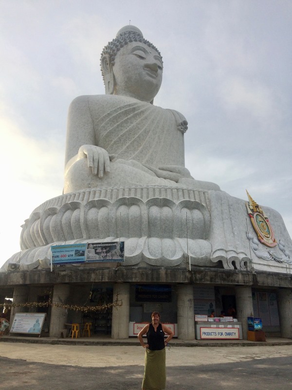 my picture in front of huge white buddha- koh samui vs phuket