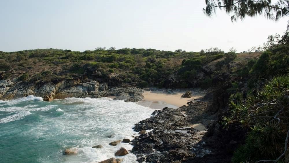 green lushy hill near the ocean - Best Places To Visit In Queensland